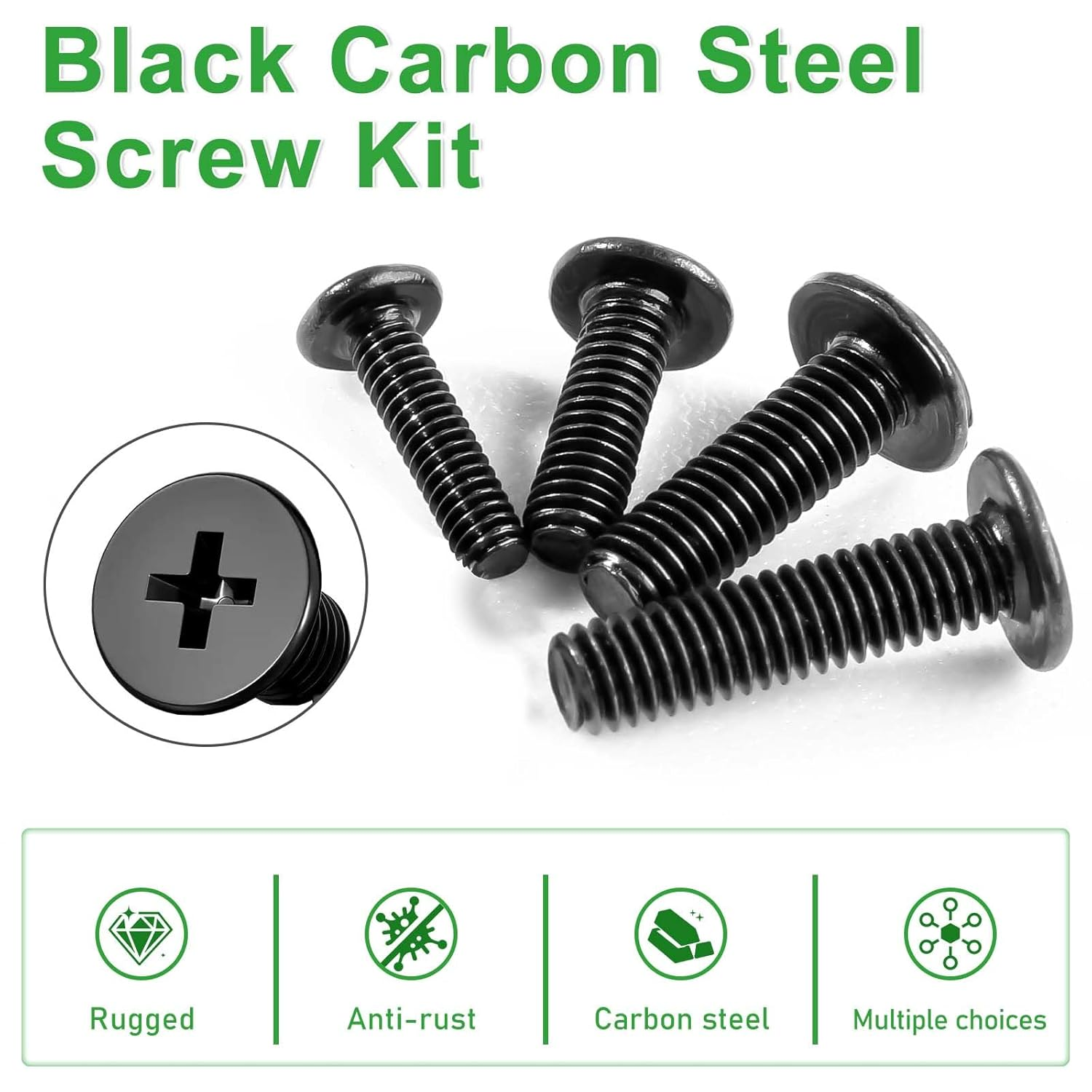 Zmbroll 840Pcs Flat round Head Machine Screw Black Phillips Hard Drive SSD Screw Small Computer Laptop Screws Micro Screw Assortment Kit for Eyeglasses, Watches, Electronic Repair image number 5