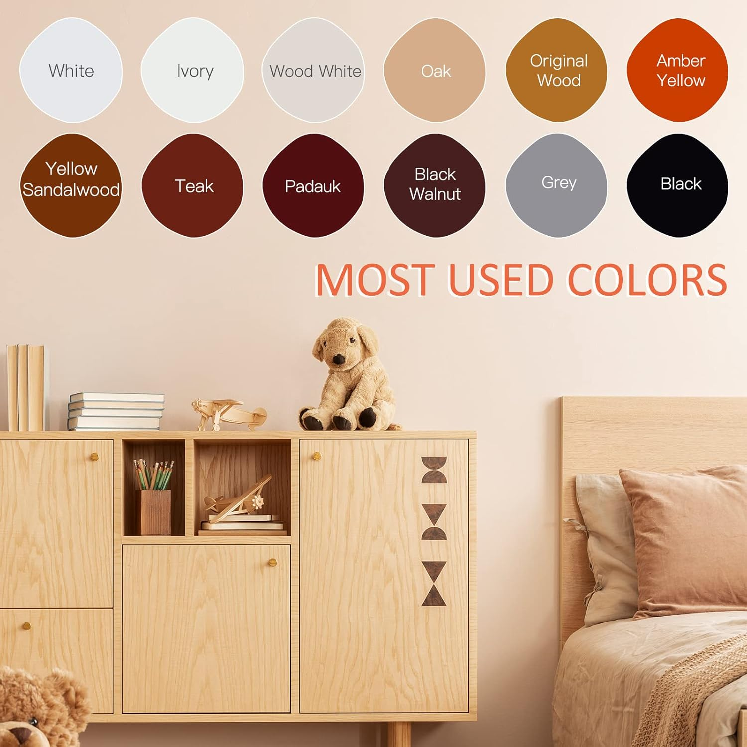 SEISSO 12 Colors Wood Scratch Repair Kit, Wood Filler Putty Furniture Markers Touch up Vinyl Floor Repair Kit - Restore a Finish, Cover Hardwood Scratches, Cracks, Hole, Table, Door image number 4