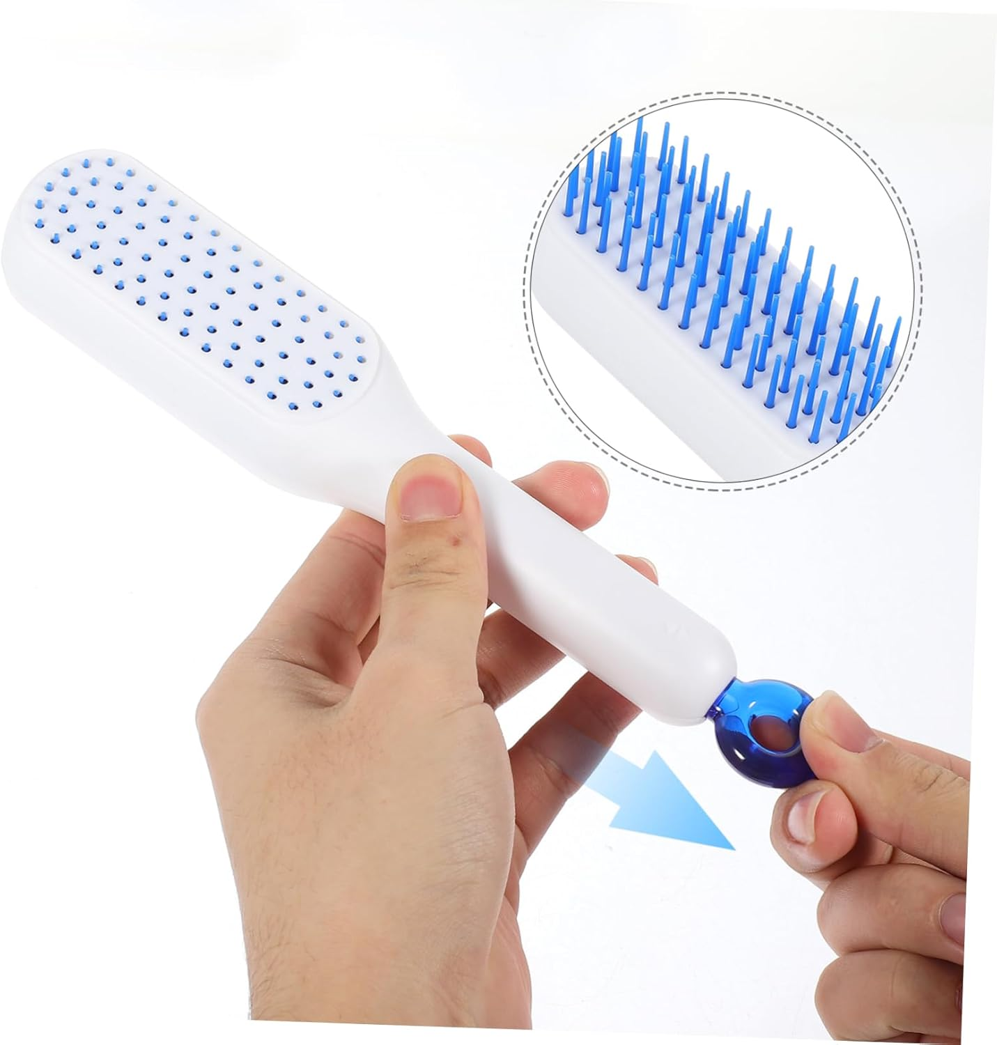 BIUDECO Curl Comb Detangling Hair Brush Portable Scalp Massager Comb for Women Men - White image number 6