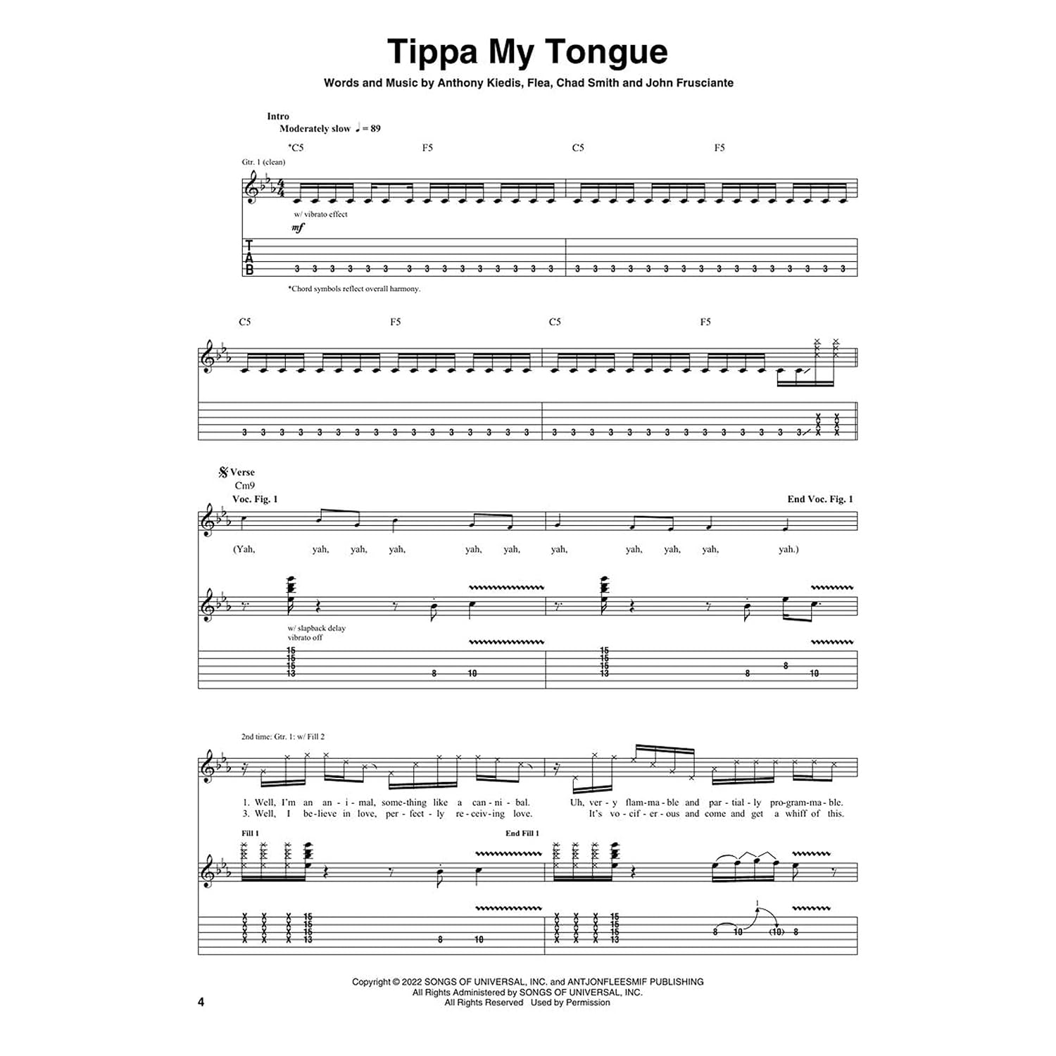 Red Hot Chili Peppers - Return of the Dream Canteen: Guitar Recorded Versions Songbook with Notes and Tab and Lyrics image number 4