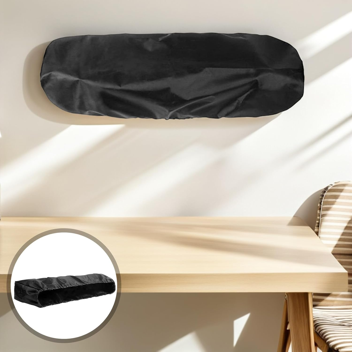 Oxford Cloth Outdoor Heater Cover Dustproof Patio Heater Protection with Elastic Rope Black image number 4