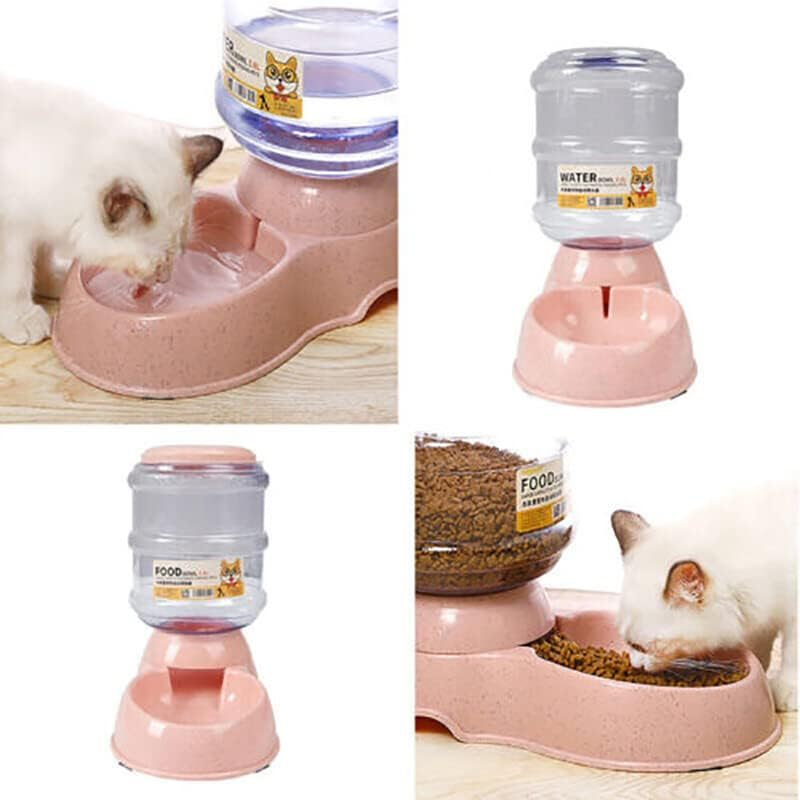 AIMALL Automatic 3.8L Water Feeder Food Pet Dog Cat Puppy Dispenser Feeder Bowl Bottle, Anti-Skid, Easy-Clean Design, Food Grade Material, 12.6X6.69X12.4 In image number 4