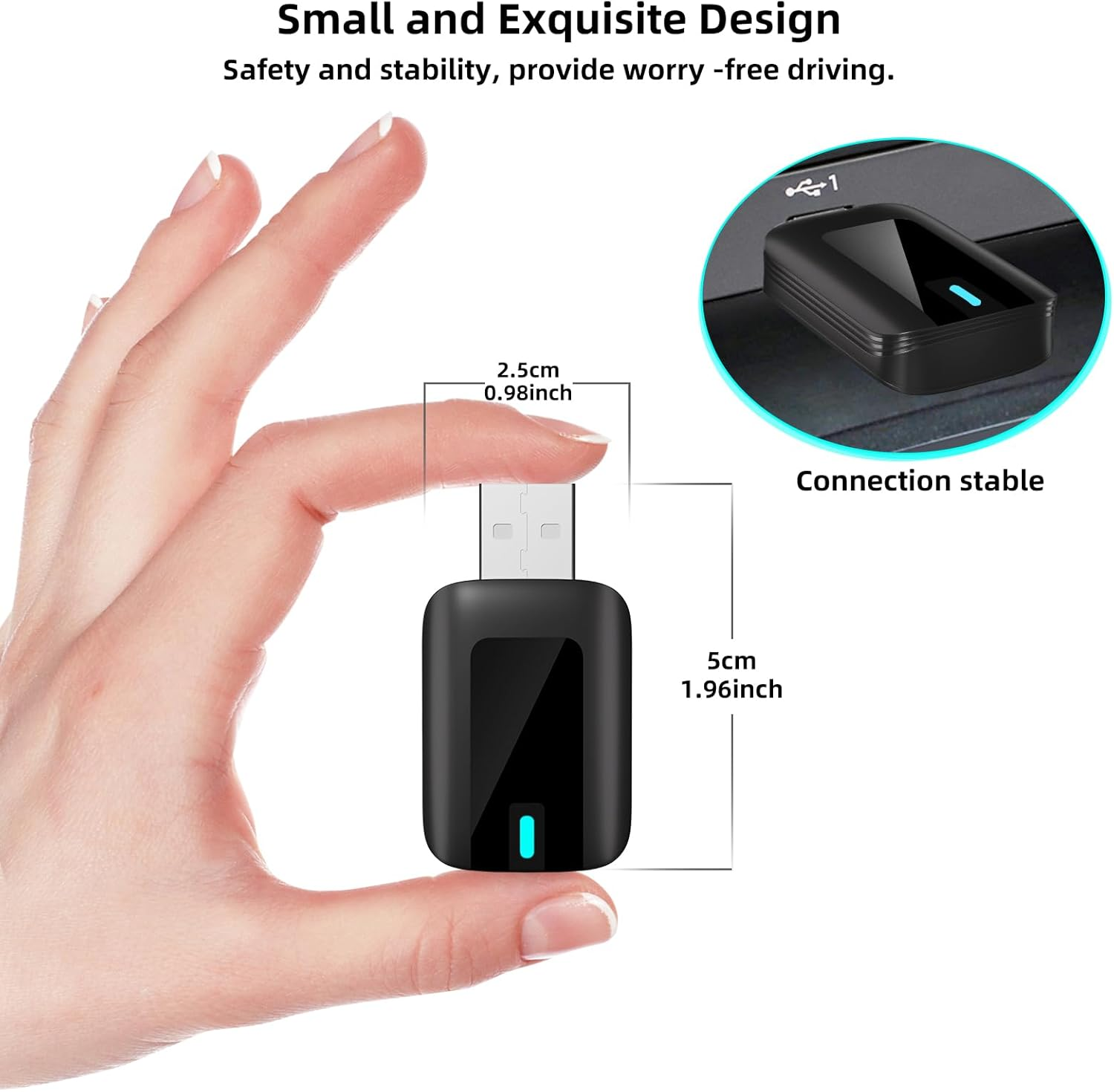 2 in 1 Wireless Carplay Adapter Plug & Play Magic Link Carplay Stable Fast Connect, Convert OEM Wired to Wireless Carplay Dongle/Android Auto Adapter for Cars 2016+, Iphone Ios 10+/Android 11+ image number 6