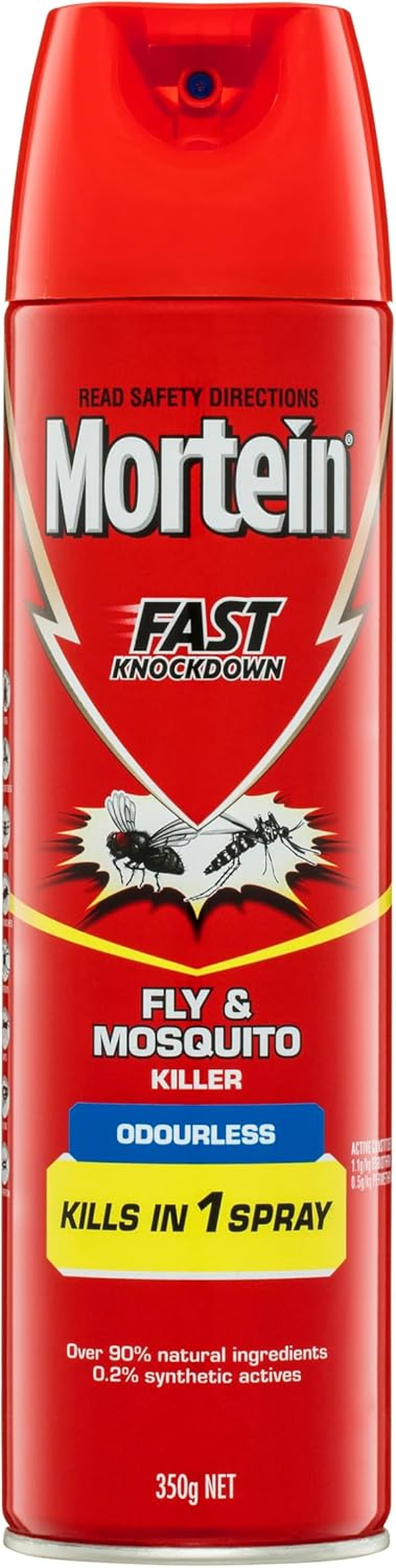 Mortein Fast Knockdown Insect Spray Odourless Fly & Mosquito Killer 350G image number 5