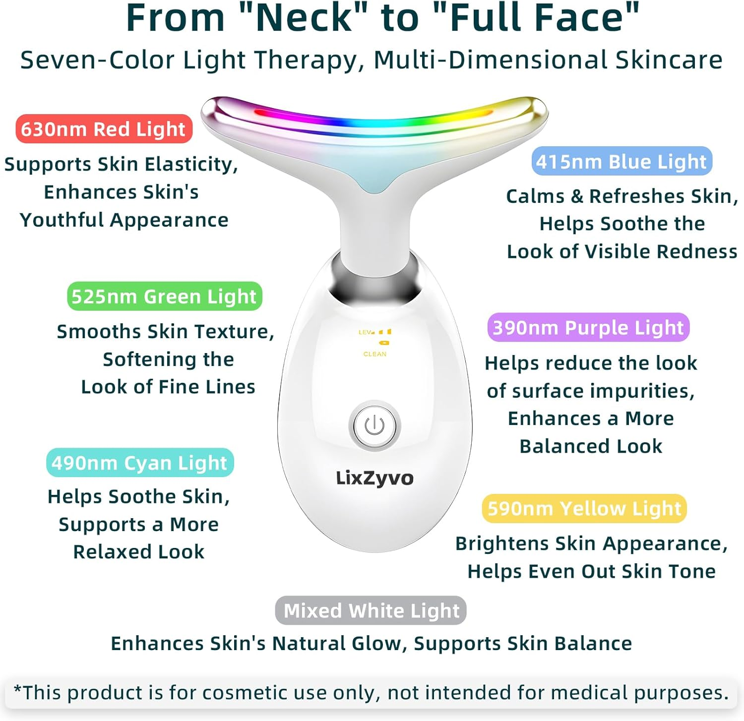 7-Color LED Beauty Device, Advanced Beauty Technology, Soothing Thermal Care, Smart Skin-Touch Sensor, Facial Massager, Electric Face Massager, Facial Device, Face Lifting Device image number 5