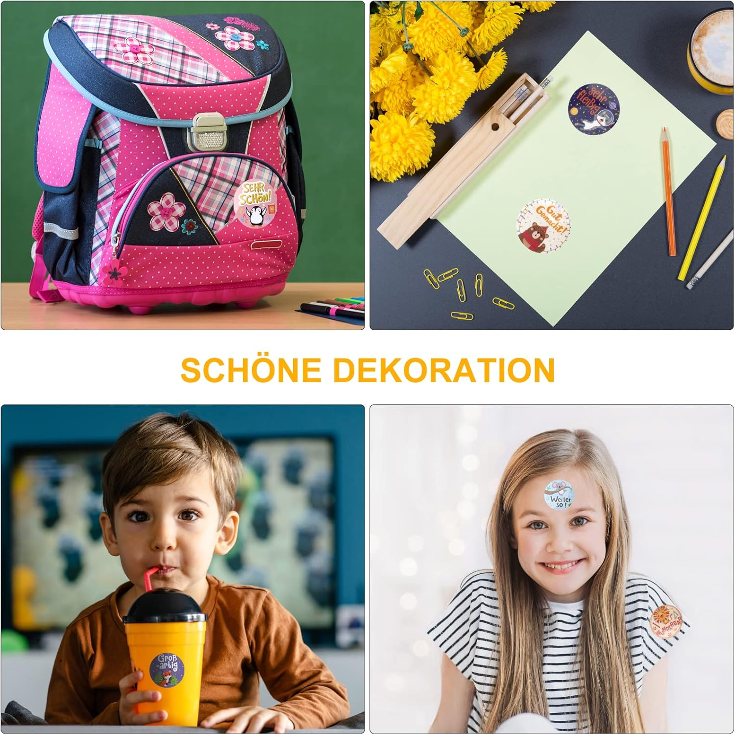 Pack of 500 Motivational Stickers for Children, TNSLAND 3.8 Cm Self-Adhesive Teacher Reward Stickers, Praise Praise Stickers, Primary School Teacher Supplies, Reward Chart Children for School Teacher image number 4