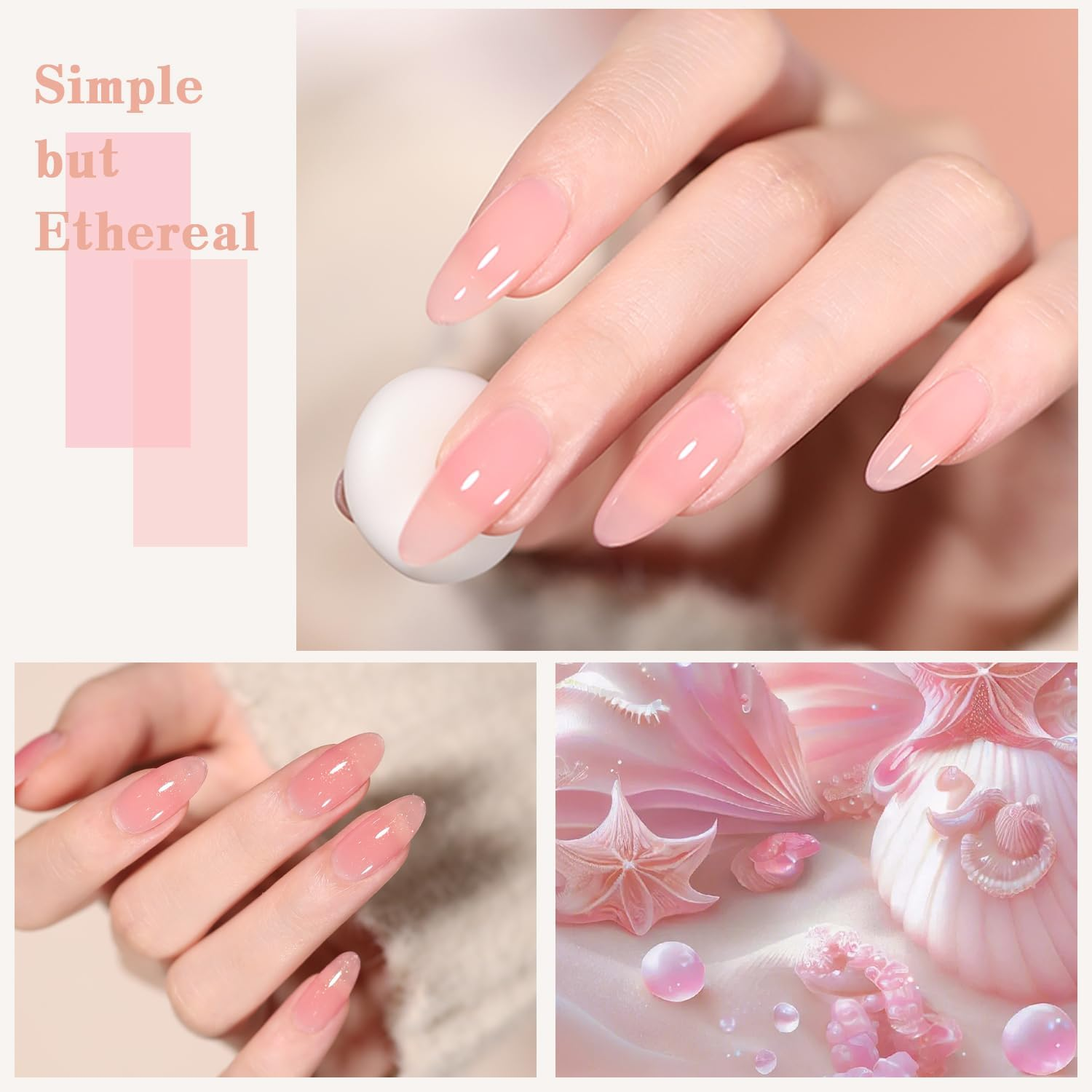 SHOYUM Jelly Pink Gel Nail Polish Set of 10 Colors Nude Gel Polish Kit UV LED Soak off Nail Polish Gel Home DIY Manicure Nail Art Salon Varnish image number 5