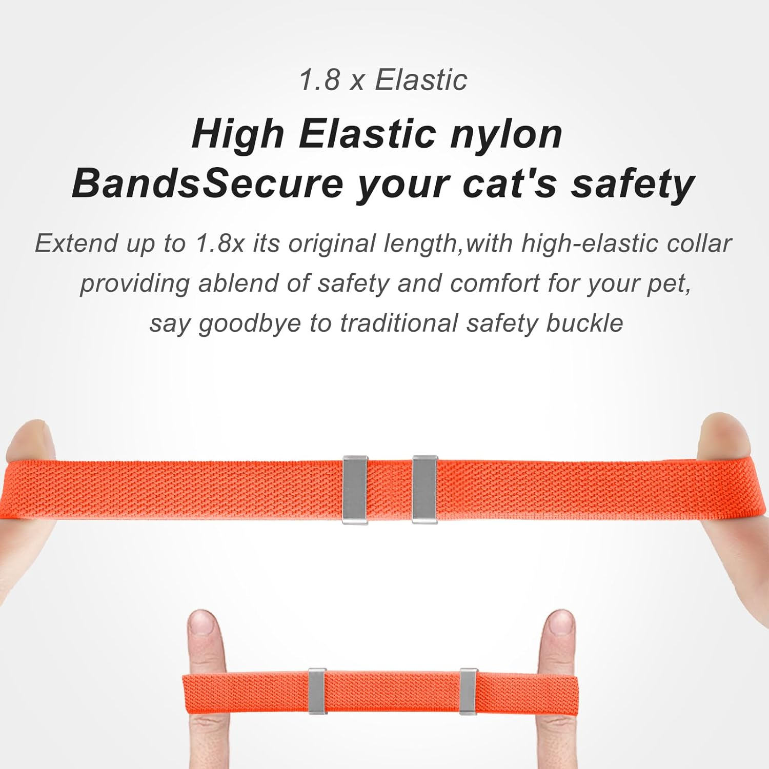 Airtag Cat Collar, Stretchy Kitten Collar with Apple Air Tag Holder, Lightweight and Comfortable, Ultra Elastic GPS Cat Collars for Cats, Kittens and Puppies [Orange] image number 6