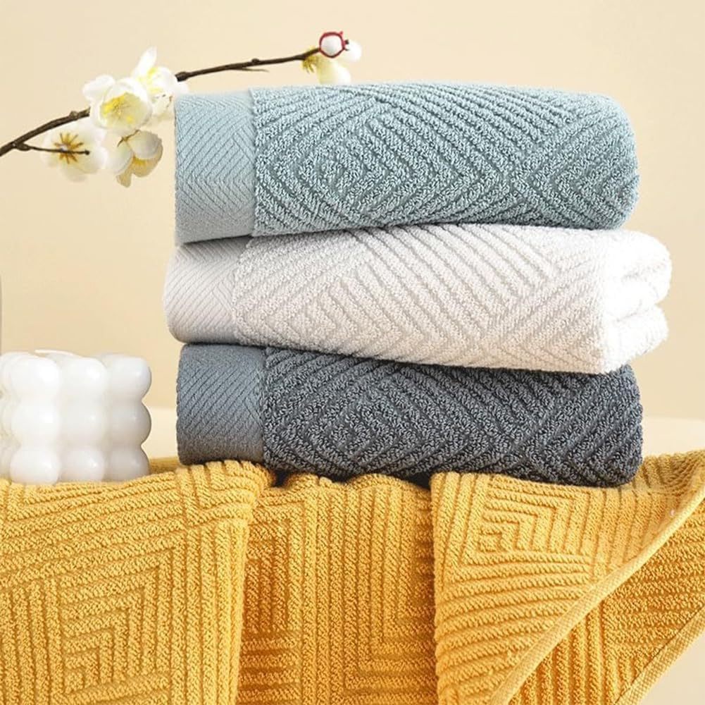 Cawtiuly Hand Towels Set of 4, Weave 100% Terry Cotton Bath Towel Super Soft Highly Absorbent Face Towel for Bathroom 35 * 75 Cm Hotel Spa Quality Absorbent Towels