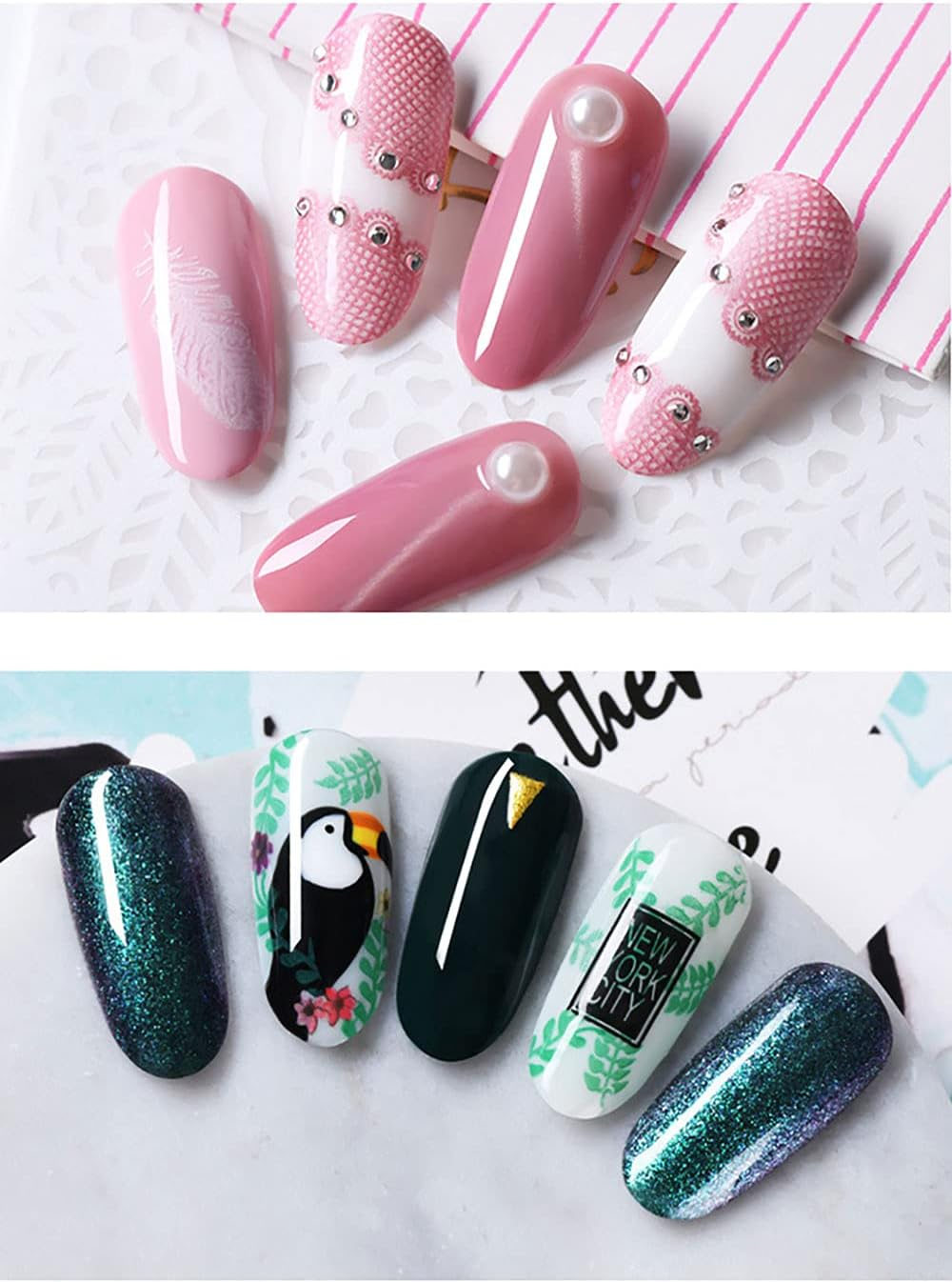 Nail Stamper Kit with Stamping Polish, Nail Stamping Gel Polish Set Nail Print Stamper Tool Nail Stamping Plate Stamp Nail Stamp Polish Gel Paint for Nails Art Printing UV Nail Polish image number 2