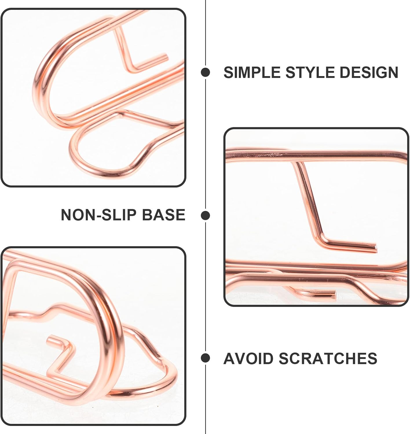 WRITWAA Metal Business Card Holder Desktop Stand Sturdy Business Card Organizer for Office Home Desk Accessories with Capacity and Metal Construction Rose Gold image number 3