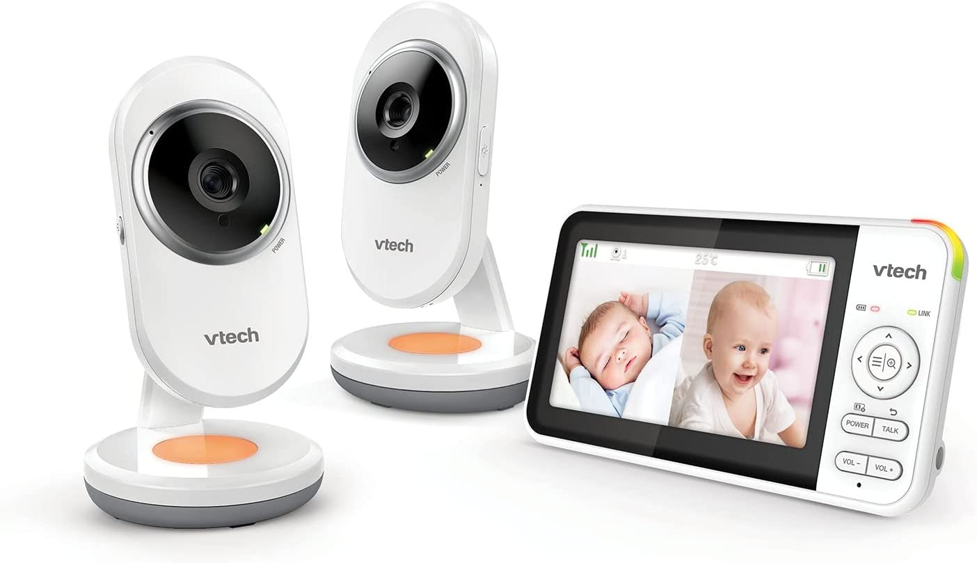 Vtech BM5250N 5'' 2-Camera Full Colour Video Baby Monitor with Night Light, 2-Way Talk, Soothing Sounds, Room Temperature Monitor, up to 17 Hours Battery Life image number 6
