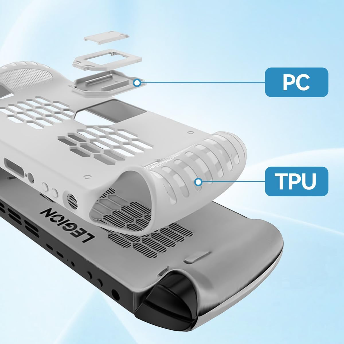 T Tersely Case for Lenovo Legion Go S (2025) - Soft TPU Shockproof Cover with Rugged Design, Anti-Slip & Anti-Fingerprint - Protective Shell for 8" Handheld Gaming Console (White) image number 4