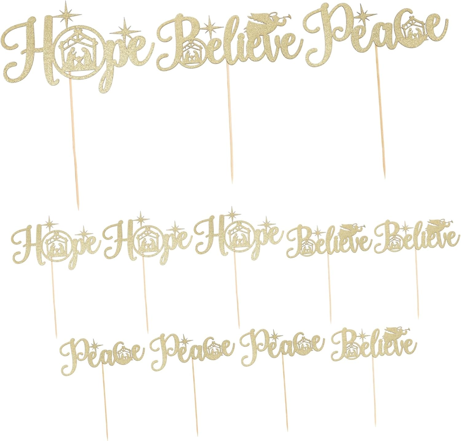 Unique Xmas Cake Picks Black Decorations Cupcake Toppers for Christmas Eve Dessert image number 3