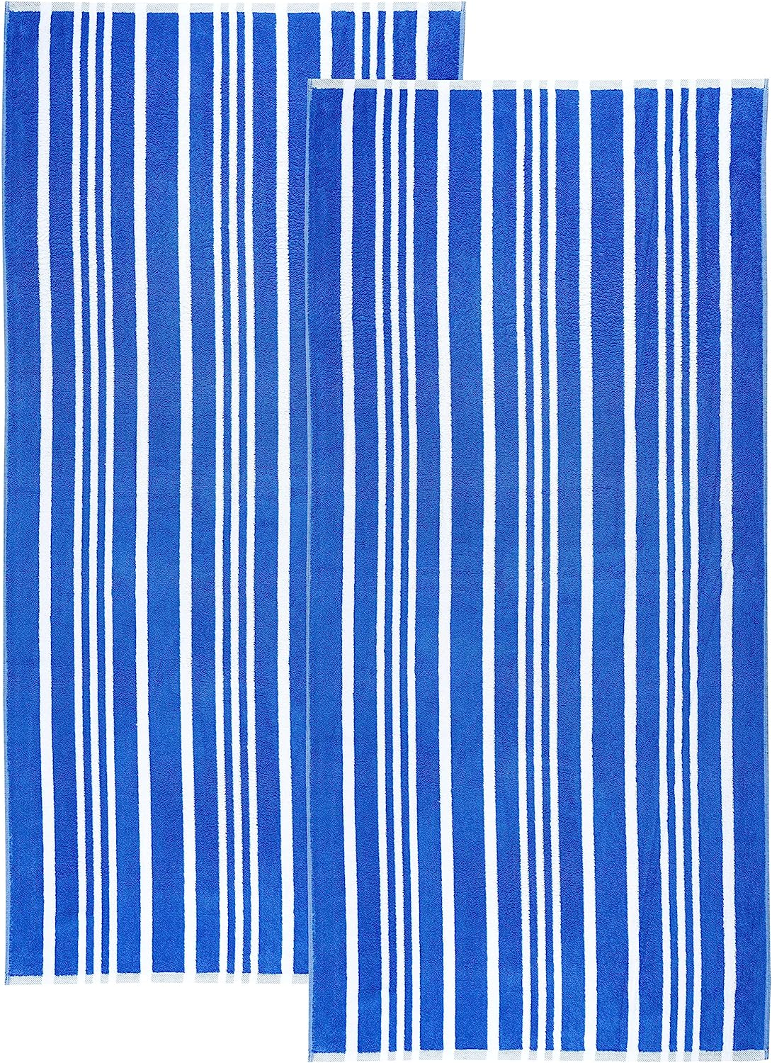 Trends Alley Amalfi Beach Towels (Pack of Two) | 100% Cotton Beach Towels (75X157 Cm) | Sand-Free & Quick to Dry | Cabana Striped Bath Towels Set for the Beach, Pool, Travel & Spa - Anthracite image number 6