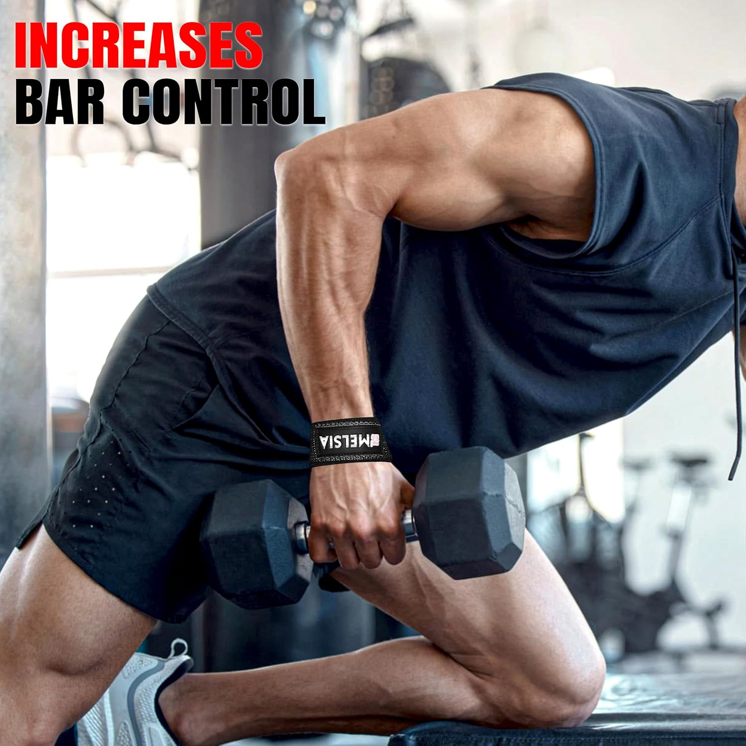 Lifting Straps for Weight Lifting, Bodybuilding, Powerlifting, Strength Training, and Deadlifts | Super-Soft Neoprene Padded-23&rsquo;&rsquo; Gym Wrist Straps | Extra-Strong Silicon Grip image number 1