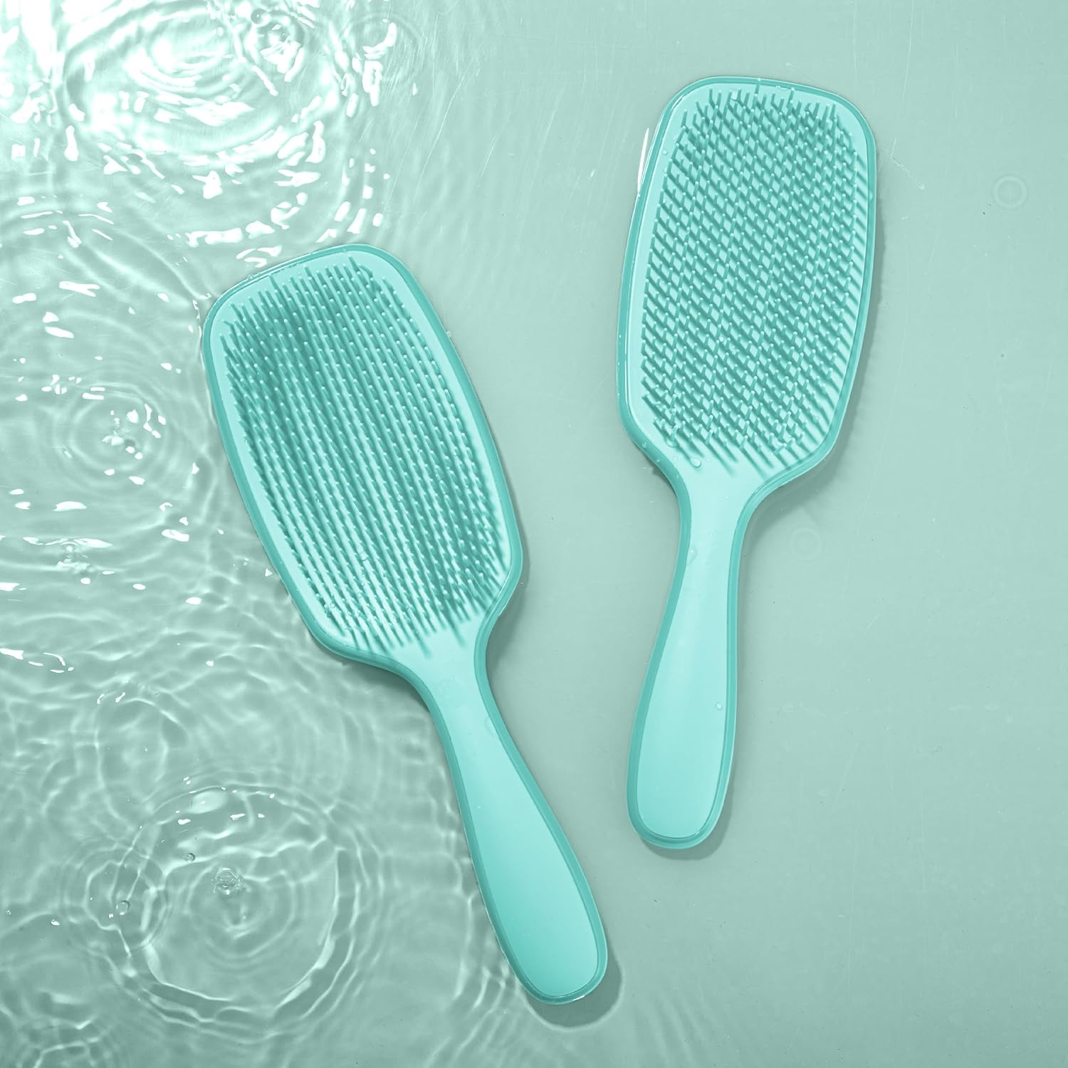 Nature Spell No Knots Detangling Hair Brush | Detangles All Hair Types | for Wet & Dry Hair | Eliminates Knots & Reduces Breakage | (Glossy Turquoise) - Glossy Turquoise image number 5