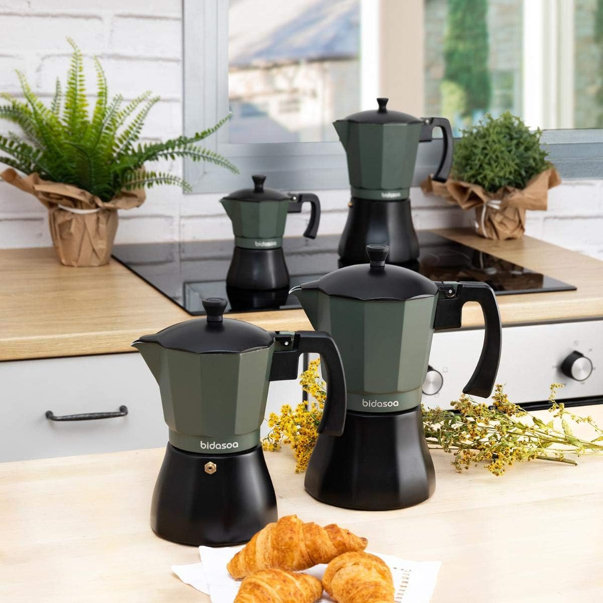 Bidasoa VERA Coffee Machine, Green, Aluminium, 12 Cups image number 2