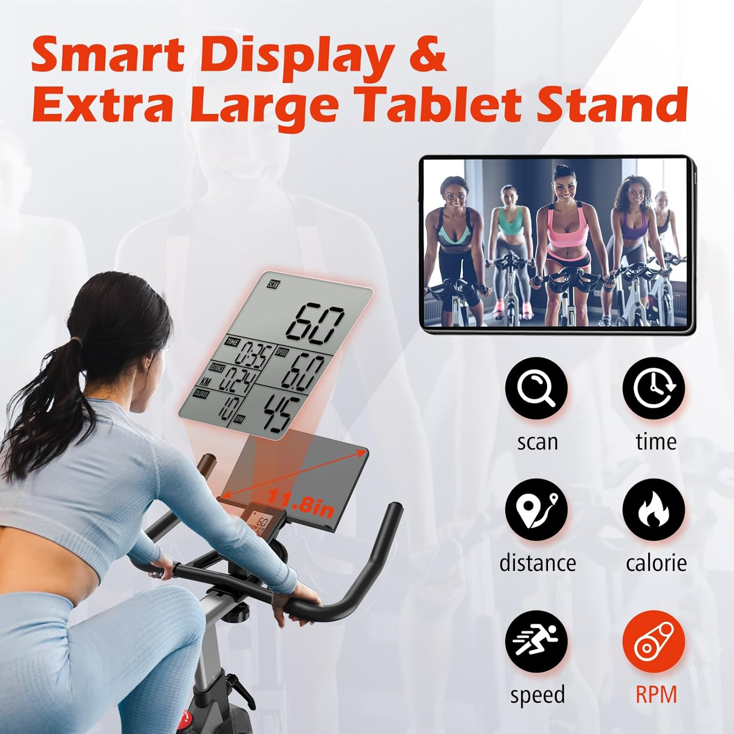 JOROTO Exercise Bike X1P, Stationary Bikes for Home, 300LBS Weight Capacity Magnetic Resistance Indoor Cycling Bikes with 4-Way Adjustable Handlebars, LCD Monitor & Ipad Holder for Home Workout Bike