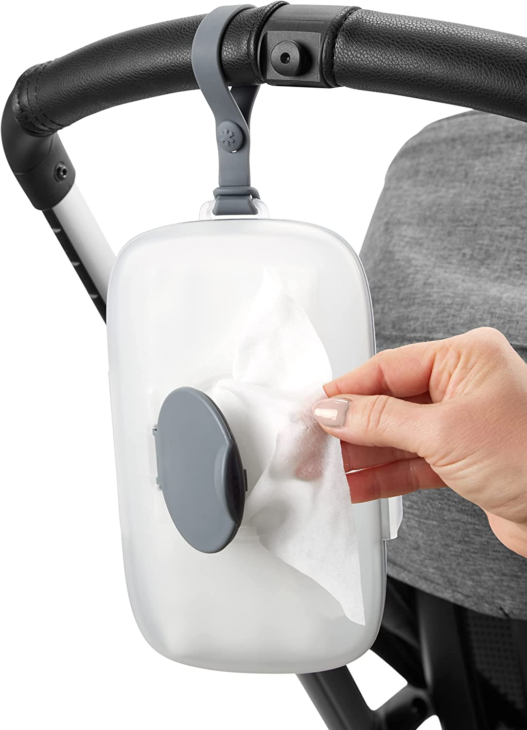 Skip Hop On-The-Go Snug Seal Baby Wipes Case, Grey