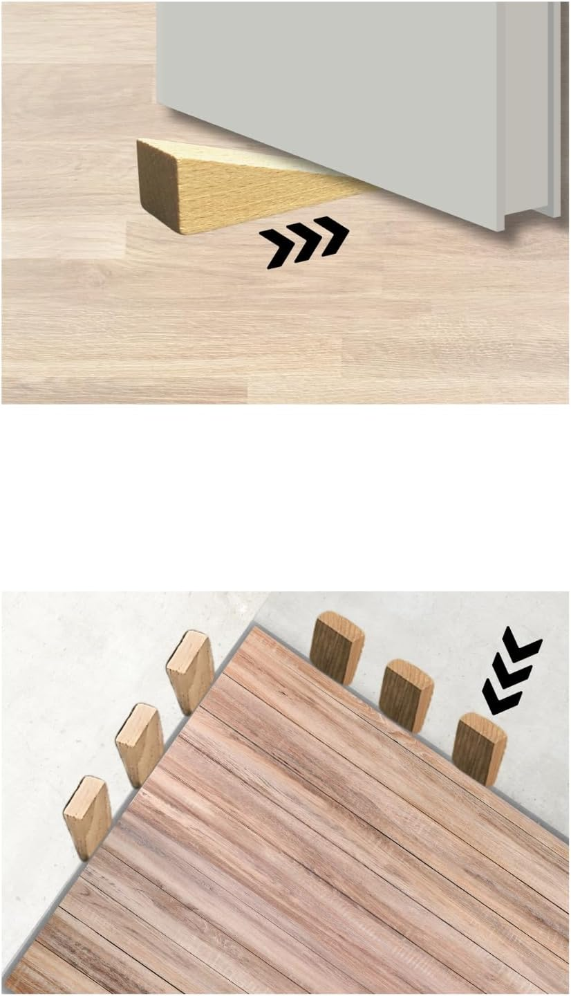 Tolux Wooden Wedges, Hardwood Wedge, Beech Wood Wedge, Wooden Doorstop, Handy Tool in Carpentry, Construction and Various DIY Projects, Size 80X25X20 Mm, Pack of 10 Pcs image number 2