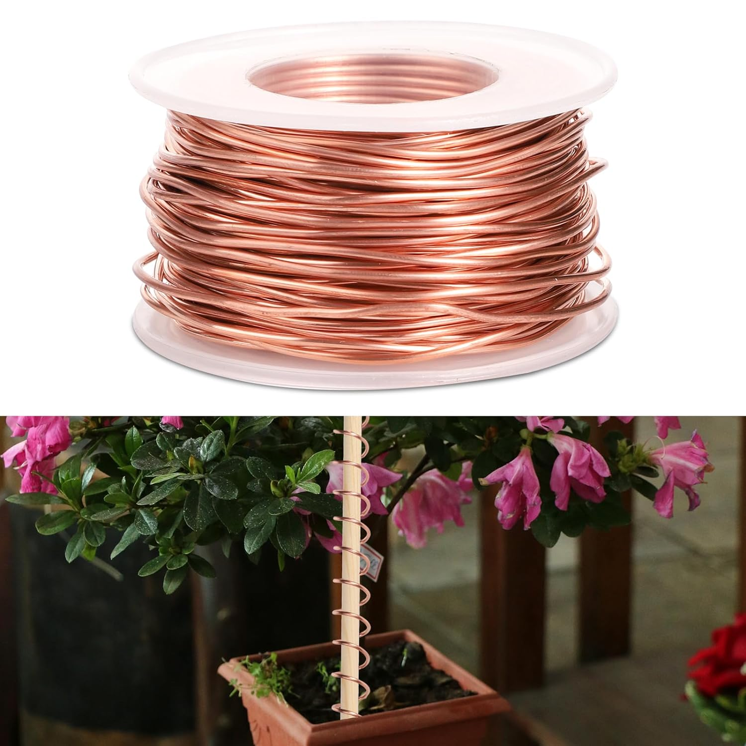 Electroculture Gardening Antenna, 65 Feet 1.3Mm Pure Copper Wire Gardening Copper Wire Craft Bare Copper Wire 16 Gauge 99.9% Soft Copper Wire for Gardening, Growing Plants and Vegetable, Crafting image number 3