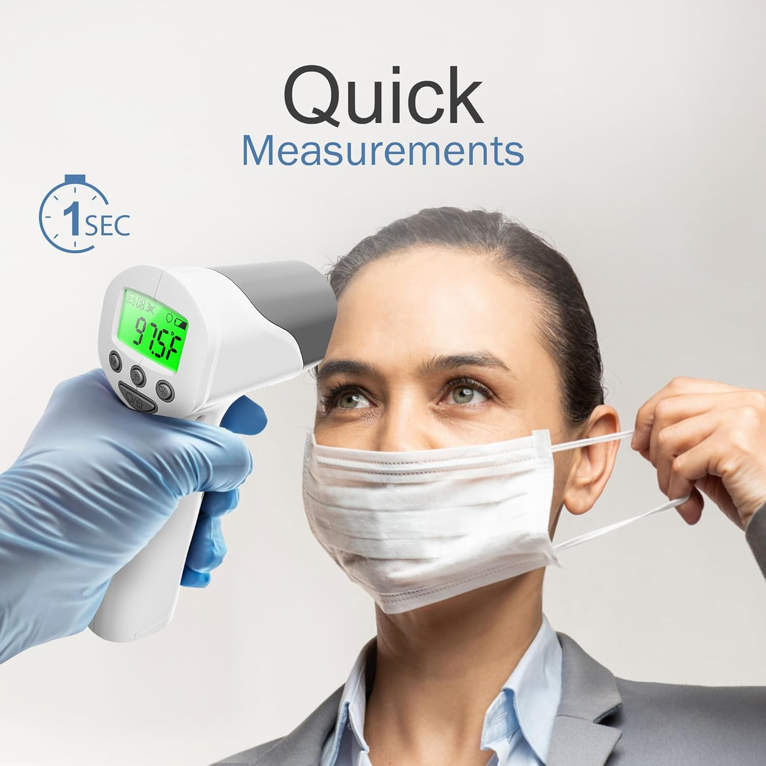 Medical Grade Non-Contact Infrared Forehead Thermometer, Digital Thermometer Gun for Adults & Babies, 1S Instant Results image number 5