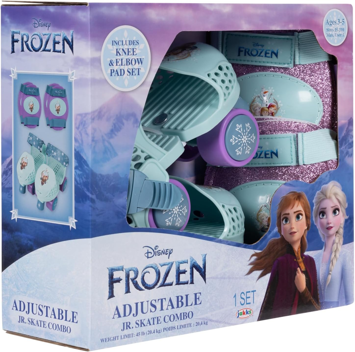 Disney Frozen Junior Skates Includes Knee and Elbow Pads, Size Adjustable Design for Growing Feet image number 5
