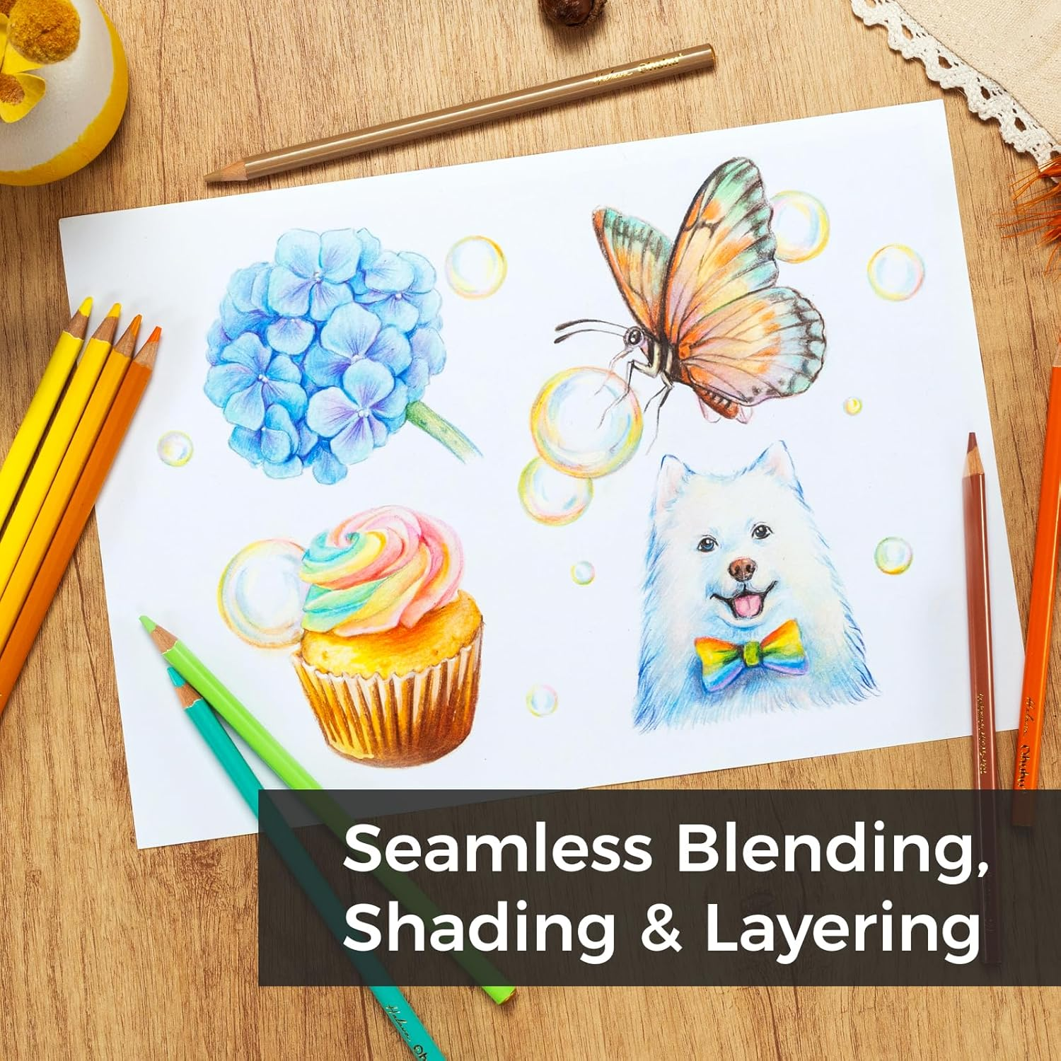 Ohuhu Colored Pencils: 72 Oil-Based Drawing Pencils for Coloring Portrait Sketching Landscape, Durable Soft Core, Professional 72 Pack for Artist, Adult & Beginners, Halawa Series image number 2