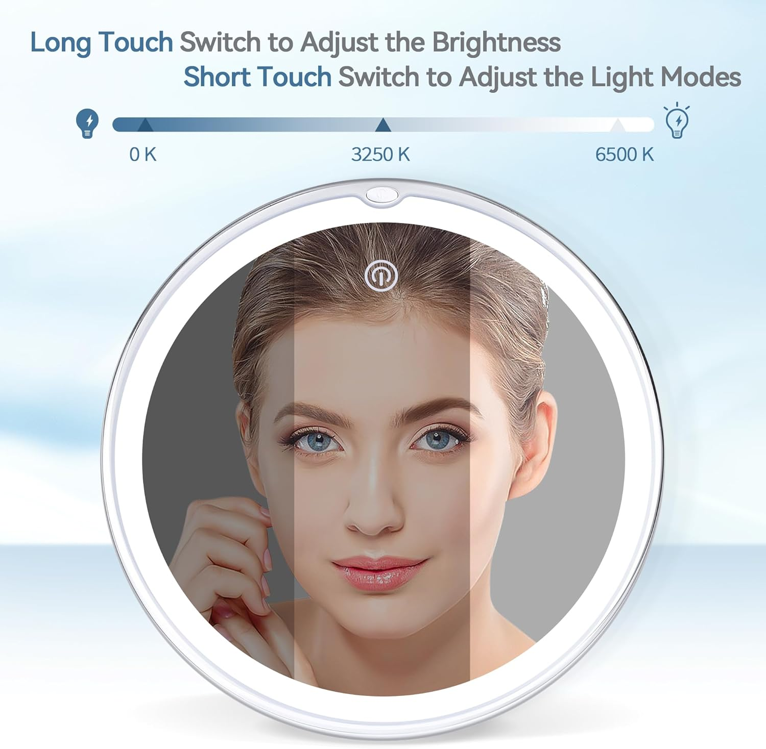 B Beauty Planet 2025 Upgraded Magnifying Mirror with Light, 20X Lighted Magnifying Mirror with Suction Cup and Tweezers, 3 Colors Vanity Mirrors, 360 Rotation, Makeup Mirrors with Lights 8 Inches image number 3