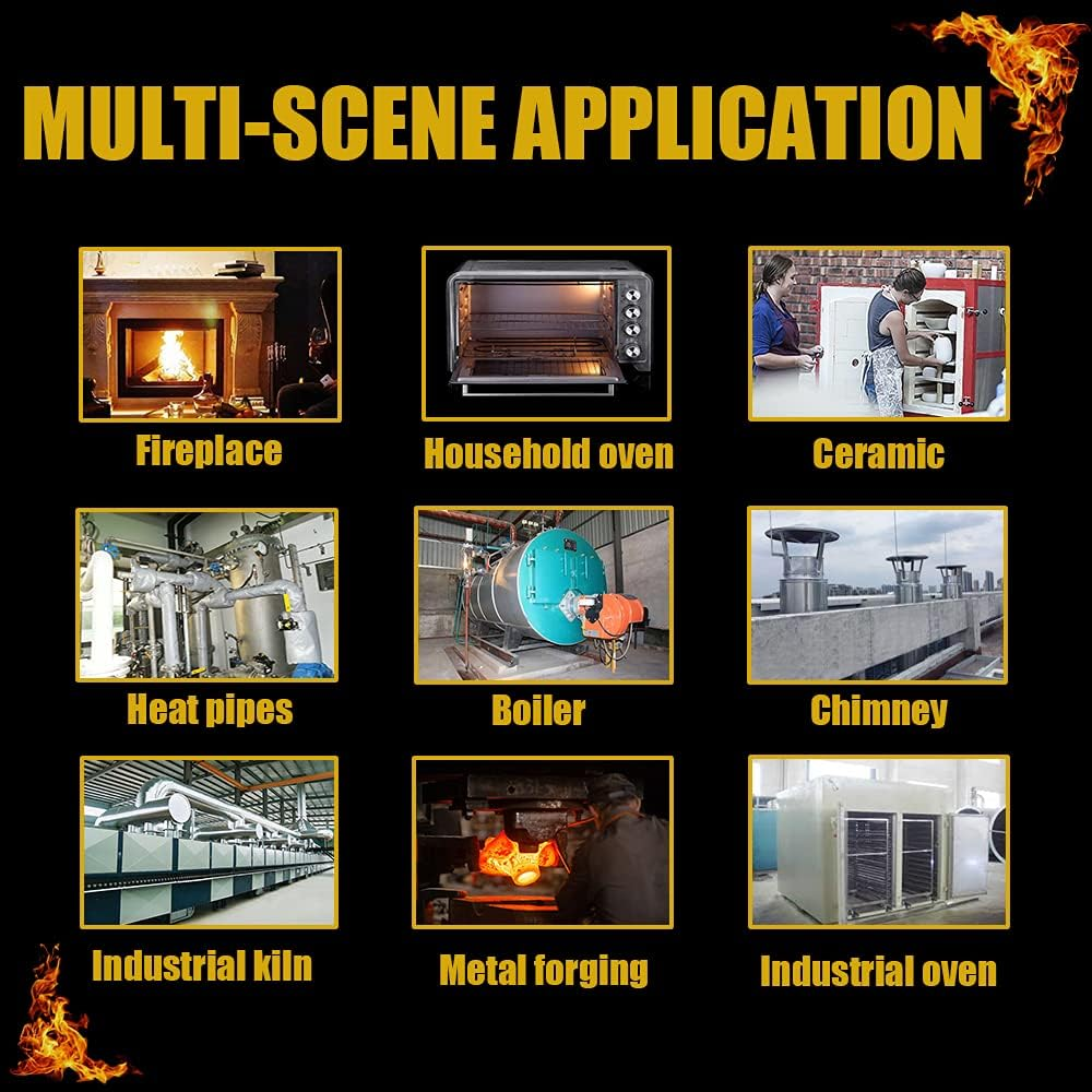 24" X12"X1" (Thick) Ceramic Fiber Blanket Fireproof Insulation Baffle Rated to 2400F, High-Temperature Resistance for Oven Stoves, Kilns, Forges image number 2