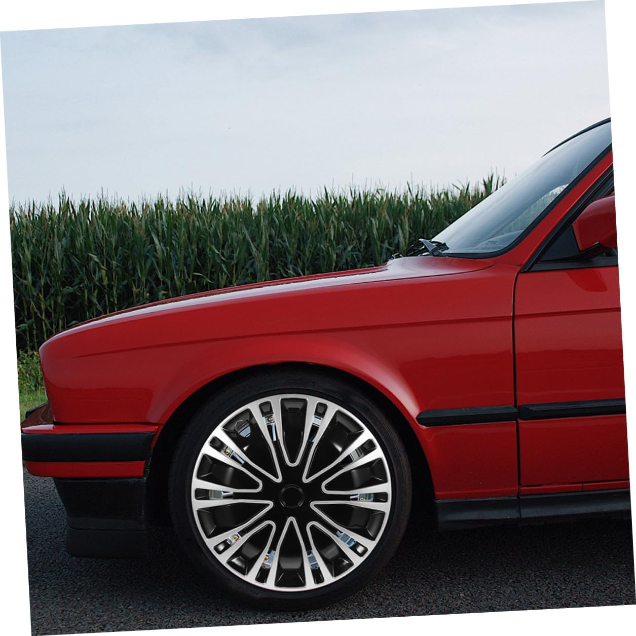 EXAOMBLE Universal 14-Inch Wheel Rim Cover Hubcap Car Wheel Hub Caps Silver Black Steel Alloy Covers for Vehicle Rim Protection and Exterior Decoration