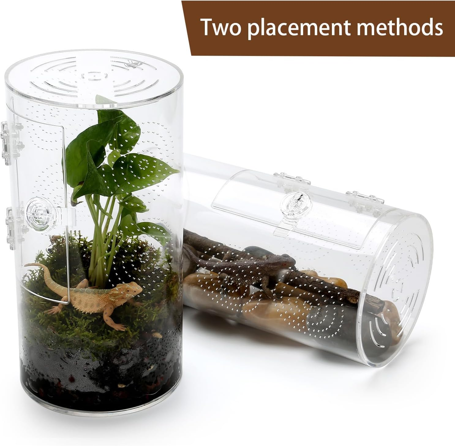 Jumping Spider Enclosure, 11.5&rdquo;*6&rdquo;*6&rdquo;, Air Hole 3/64" Micro Habitat Terrariums, Arboreal Reptile Tank with Front Opening Door,Tarantula Enclosure, Plant Greenhouse image number 1