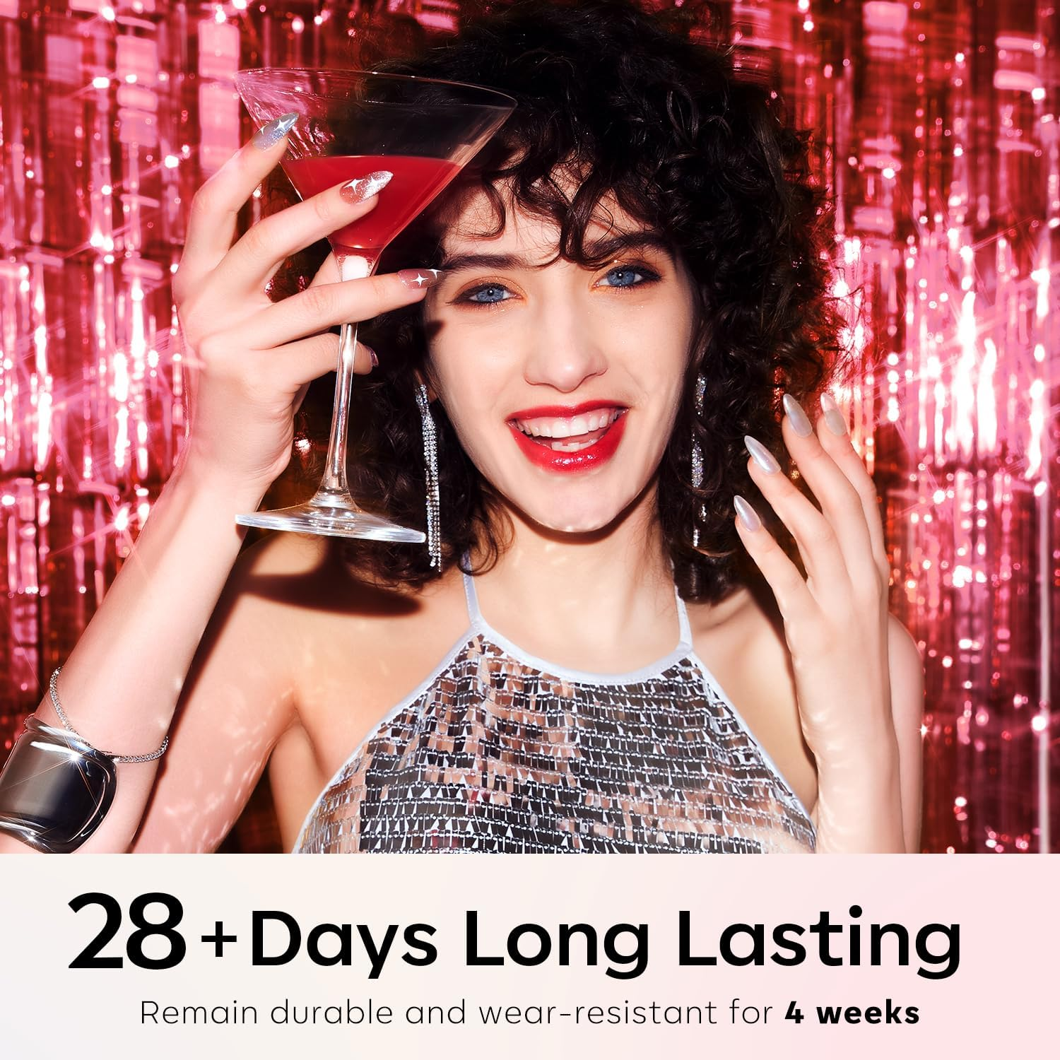 Modelones Cat Eye Gel Nail Polish Set, Holographic Glitter 6 Colors with Magnet Sparkle Galaxy Series Nude Pink Gel Polish Soak off Led Gel Polish Kit Nail Art Gel Manicure Salon DIY Gifts image number 2