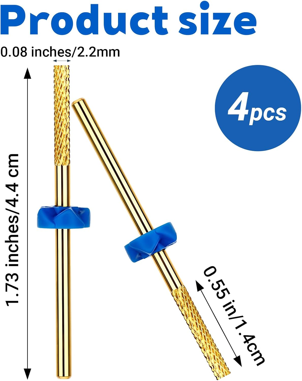 KFHENSOMR 4Pcs Cuticle Cleaner Bit Electric Nail Drill Bits Grit Carbide Cuticle Remover Bit Dead Skin Clean Pedicure Needle Bits for Electric Nail File Buffer Nails Drill