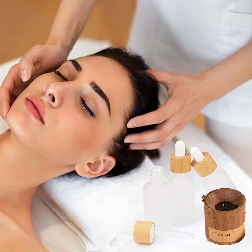 12 Packs 30Ml Frosted Glass Dropper Bottles for Essential Oils with Wooden Caps Empty Glass Liquid Container Holder with Wooden Lids for Travel Home Store Use,Travel Perfume image number 2