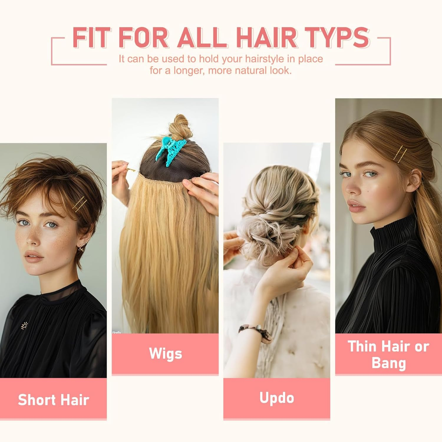 100 Pcs Bobby Pins Blonde, 2.2Inch Medium Wavy Gold Hair Pins, All Hairstyles Strong Grip and Pain Free Pins for Girls Women with Storage Box image number 2