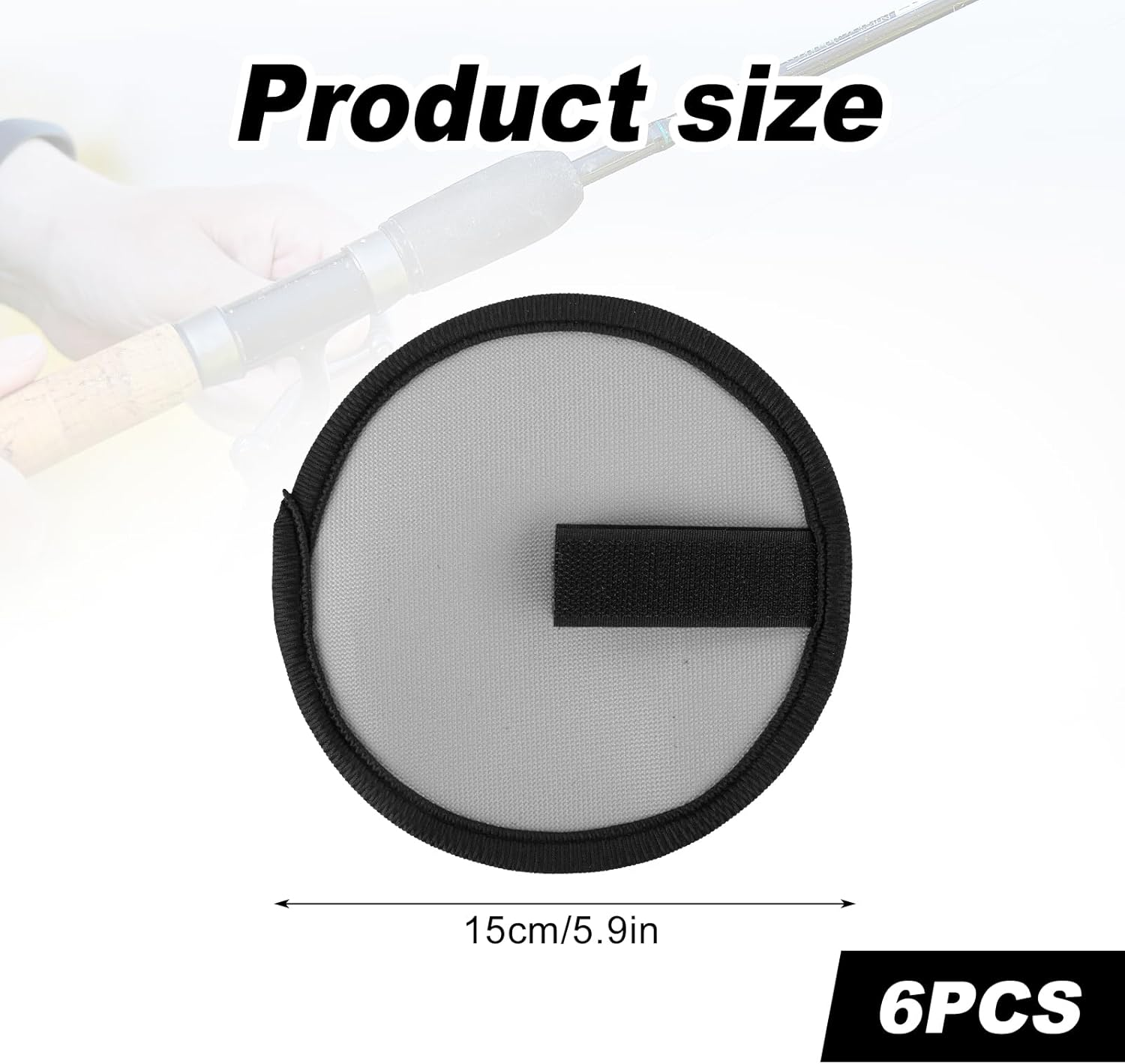 Gosknor 6Pcs Lure Wrap, 5.9 Inch Fishing Lure Covers Lure Gloves Fish Hook Protectors Lure Guard to Keep Fishermen Fishing Safe for Fishing Rod (Gray)