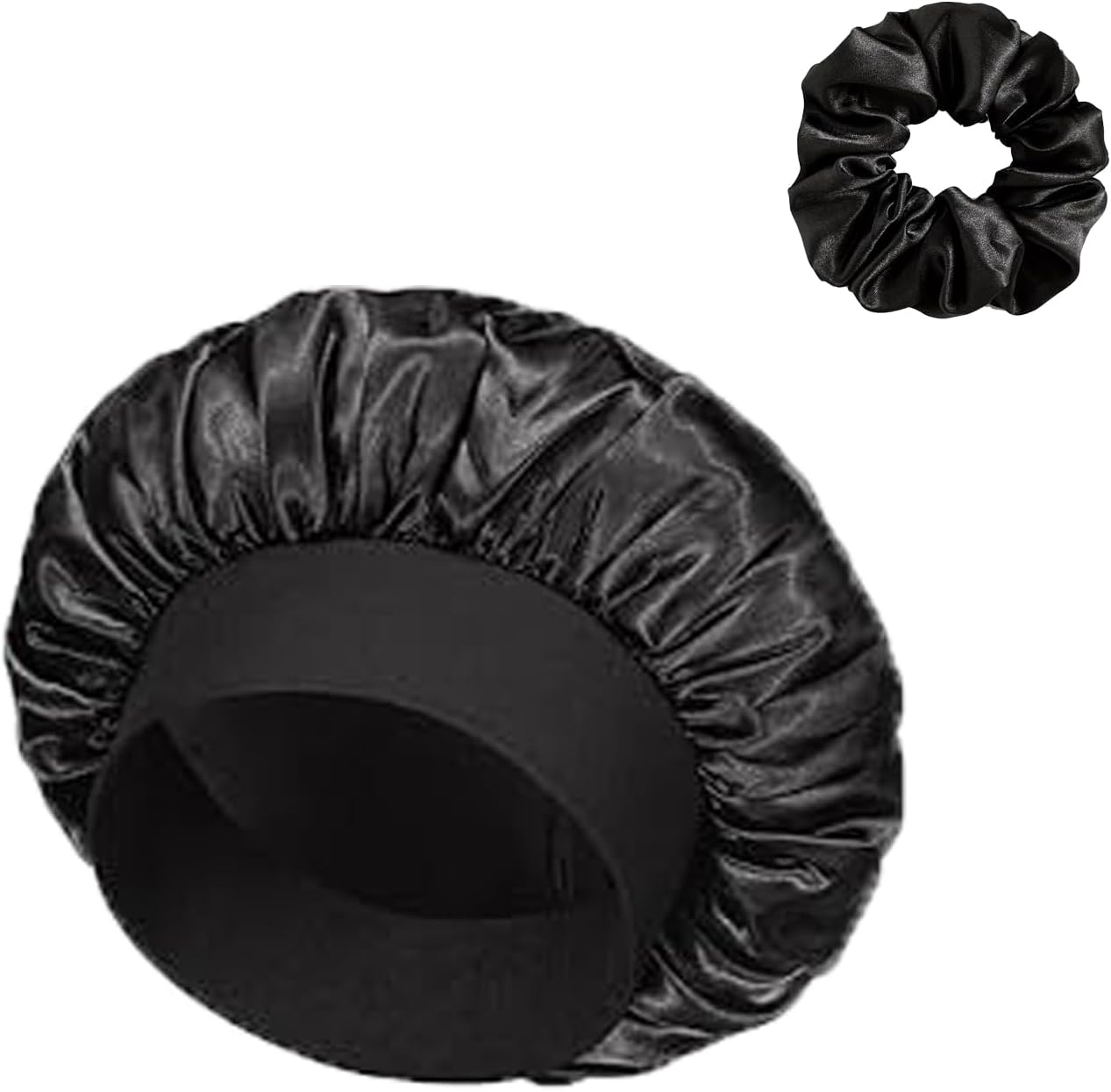 Bamyli Bonnet Satin Hair Cap & Sleep Cap, Satin Bonnet for the Night Soft and Adjustable with Elastic Band Ideal as Hair Cap for Women and Girls, Breathable and Non-Slip