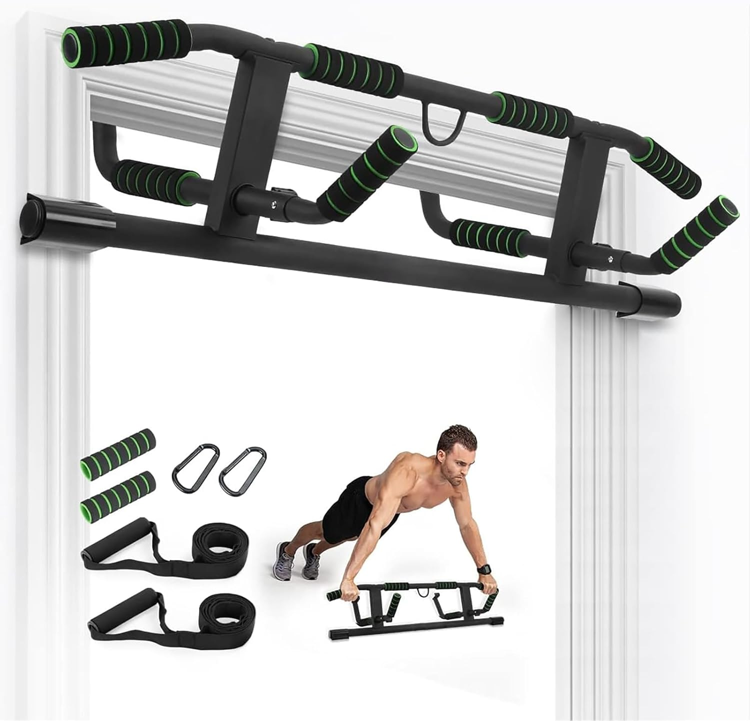 Pull up Bar for Doorway, Koreal Hanging Pullup & Chin up Bar for Door Frame, Max 226 KG Capacity, No Screwing or Slipping, Multi Padded Grips for Strength Training image number 1
