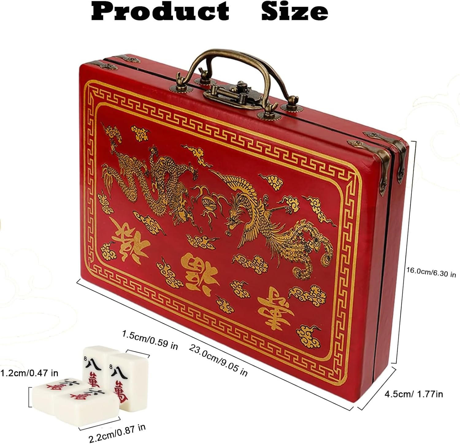 Chinese Traditional Mahjong Game Set, 144 PCS Mahjong Tile Set for Travel Family Party Game image number 1