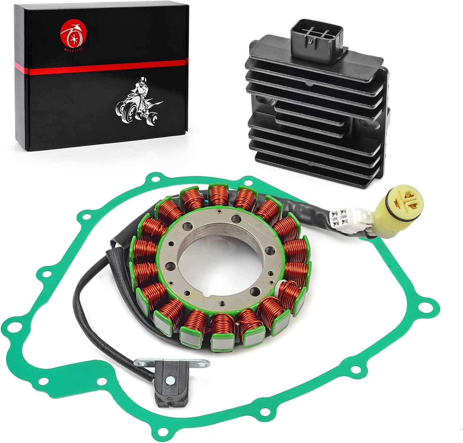 Stator & Regulator Rectifier Gasket Compatible with Yamaha Grizzly 660 YFM 660 Rhino 660 YXR660 2002-2008 5KM-81410-01-00 5BN-81960-00-00 image number 3