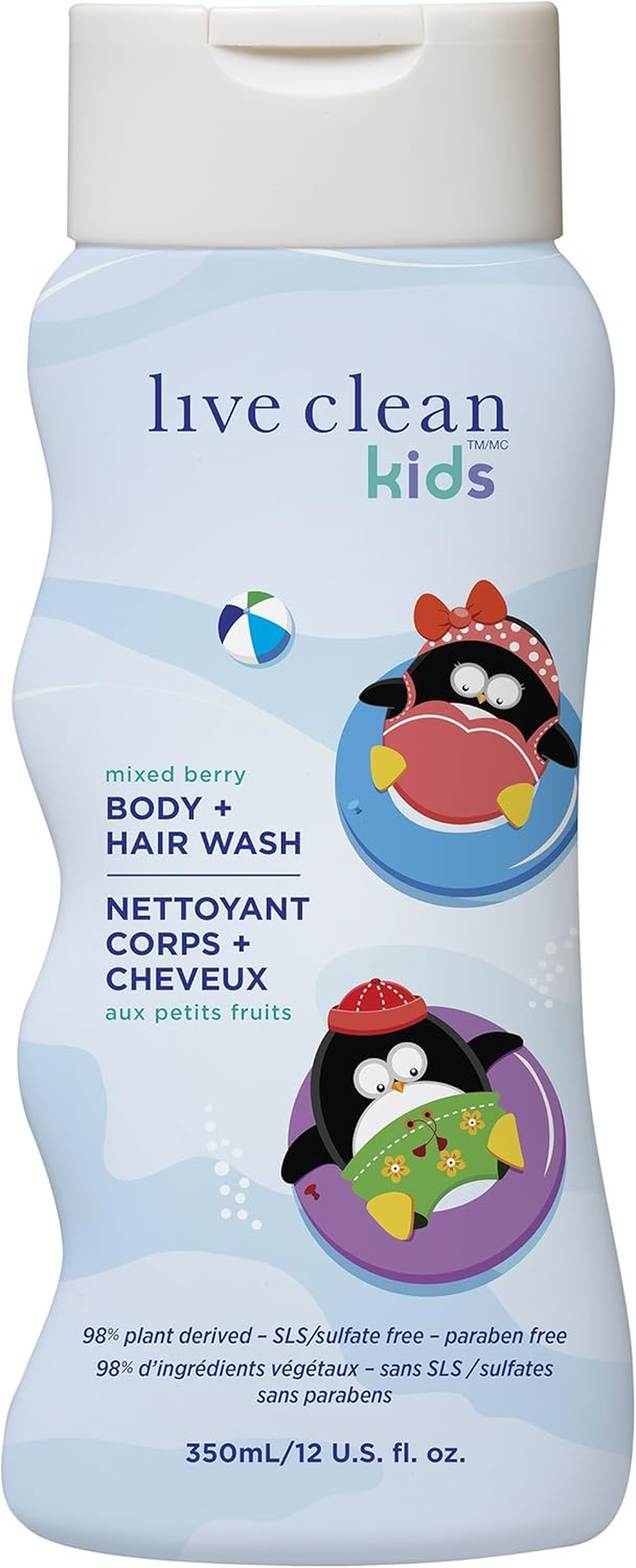 Live Clean Kids Tear Free Hypoallergenic Formula Body and Hair Wash Mixed Berry 350 Ml image number 1