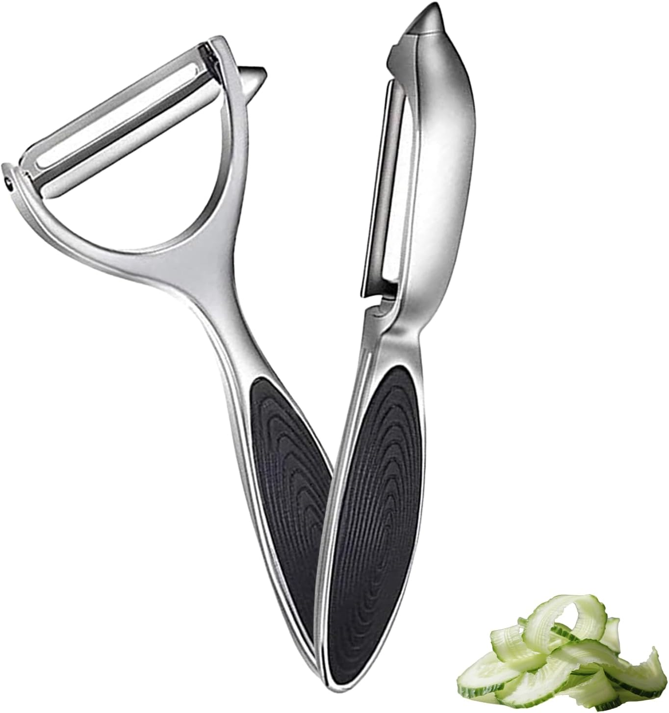 2Pcs Vegetable Peeler, Y & I Shape Swivel Blades Julienne Peeler, Potato Peeler, Stainless Steel Multi - Function Set for Kitchen and Household Use image number 1