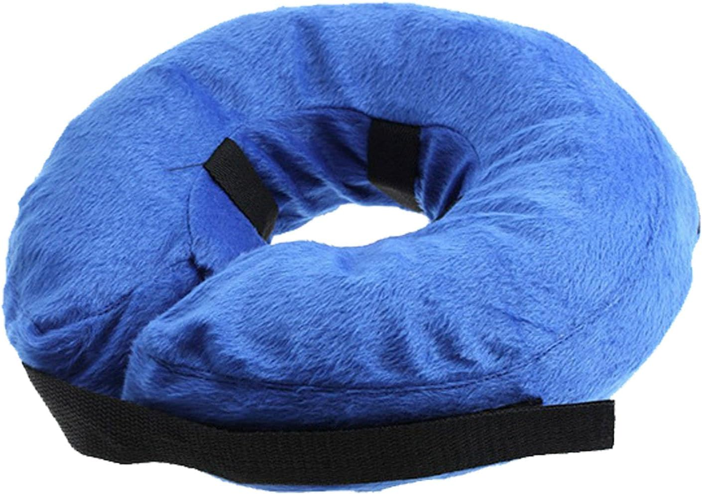 Dog Cone Collar, PVC Soft Keep Warm Dog Cone Collar Protective Recovery Dog Collar, Inflatable Dog Neck Collar Pet Cones for Small Medium Large Dogs after Surgery(Blue M)