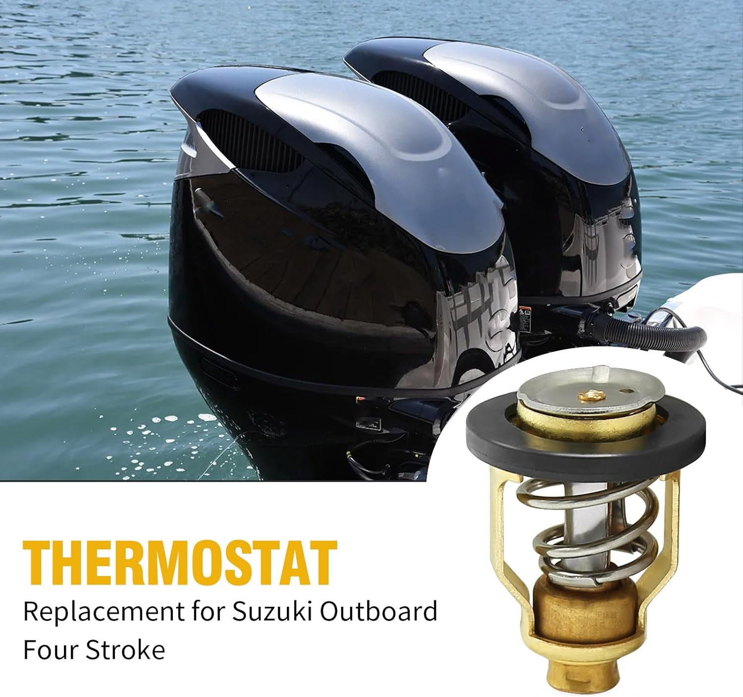 17670-90J00 17670-90J01 Cooling Thermostat 60℃ Thermostat Replacement for Suzuki Outboard Four Stroke DF200 DF225 DF250 DF300 DF70 DF80 DF90 DF100 DF115 DF140 DF150 DF175 image number 4