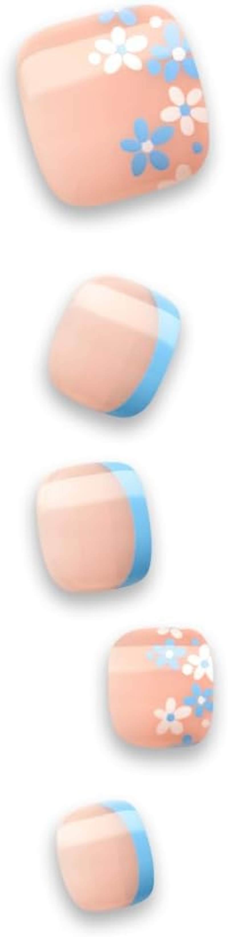 KISS Impress No Glue Pedi Press-On Nails, Design, Paradise Ticket', Light Beige, Short Size, Squoval Shape, Includes 24 Nails, Prep Pad, Instructions Sheet, 1 Manicure Stick, 1 Mini File image number 4