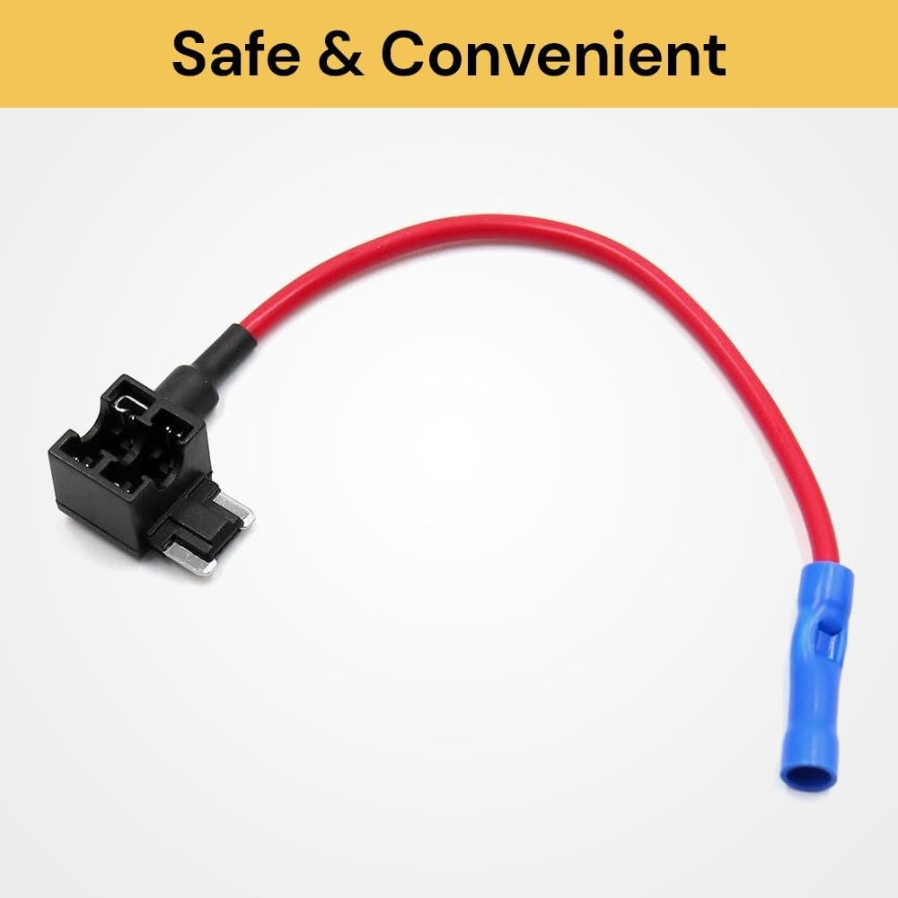 Spendeal FT3 12V Add-A-Circuit Fuse Tap, Piggy Back Blade Holder Plug Socket, Fuse Holder Adapter Mini Size ATM APM Blade Plug Socket Pure for Cars Trucks Boats Copper Wire (5 Pcs) image number 5