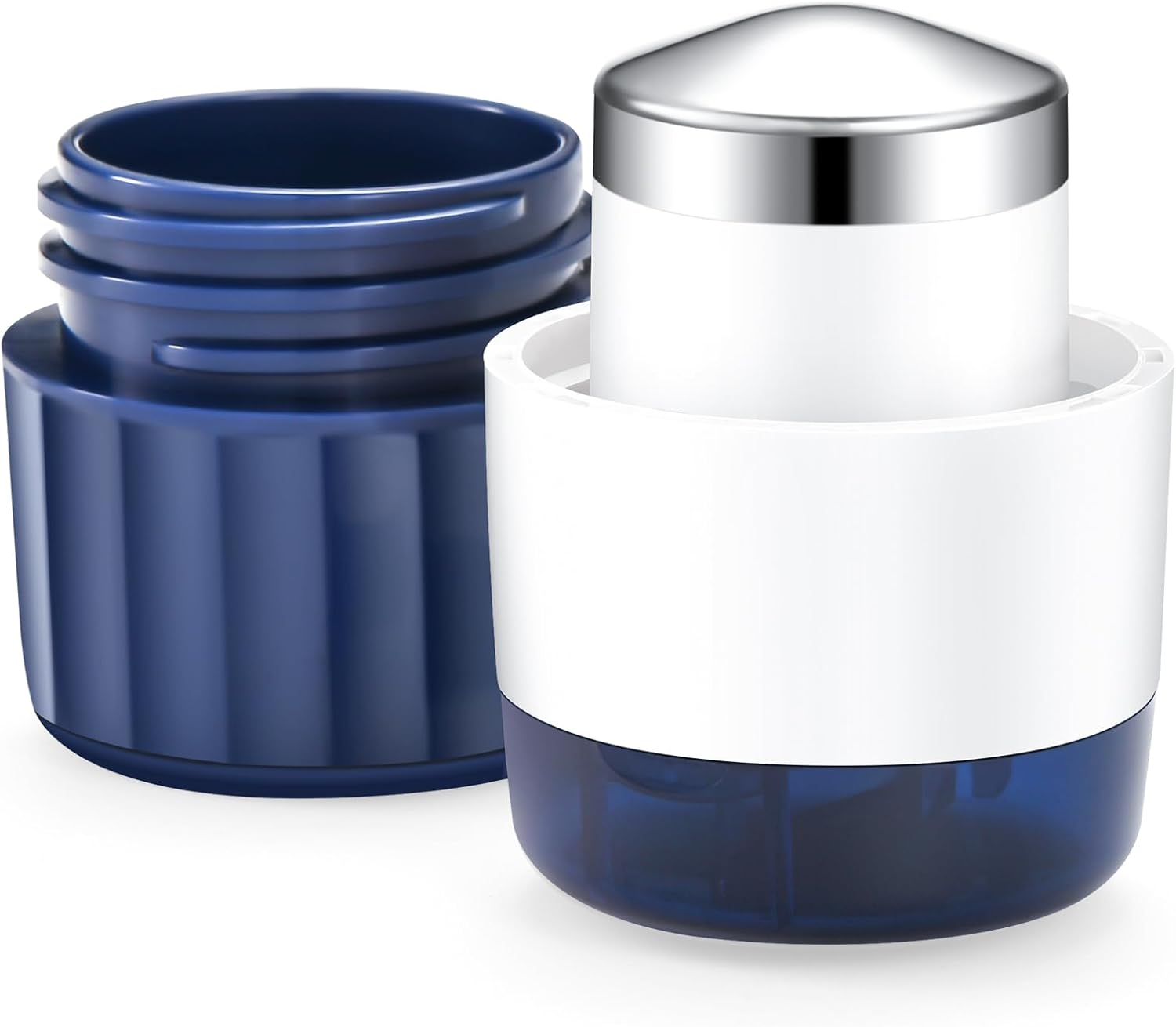 Fullicon 3 in 1 Pill Crusher Fine Powder with Stainless Steel Grinding Head, Pill Grinder for Elderly & Pet, Pill Cutter Splitter with Storage, Pill Cutter Splitter for Small and Tiny Pills with Free Brush (Indigo) image number 1