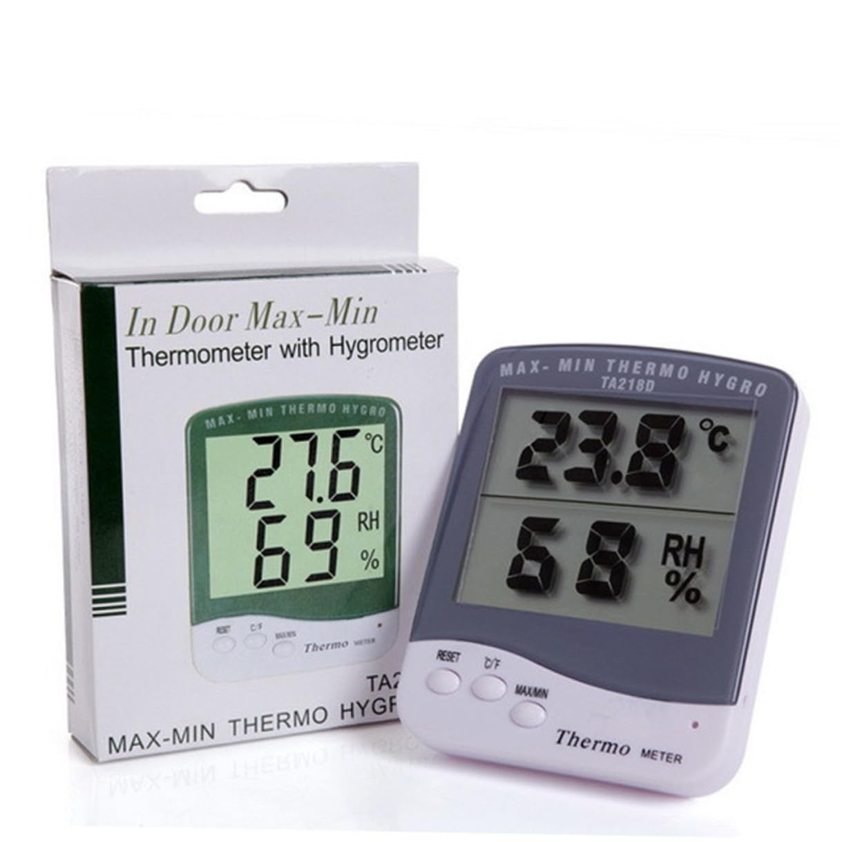 Totority Digital Large Screen Temperature and Humidity Meter TA218D Indoor Moisture and Temperature Measuring Tool Hygrometer LCD Display without Battery, White, Suitable for Home And image number 4